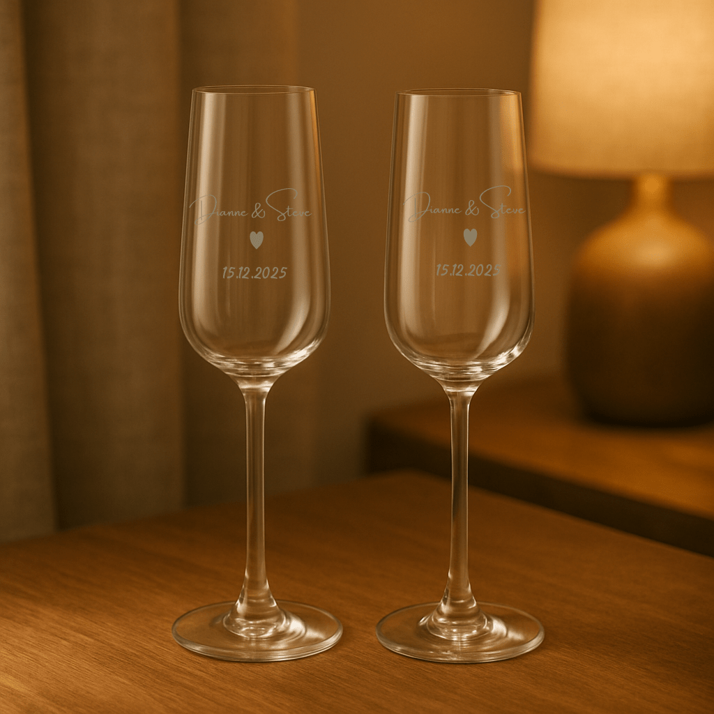 Personalized Engraved Champagne Flute – Custom Wedding Keepsake - Urban.Picks