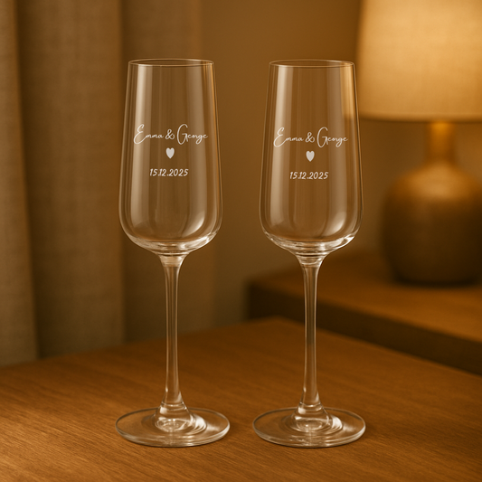 Personalized Engraved Champagne Flute – Custom Wedding Keepsake - Urban.Picks