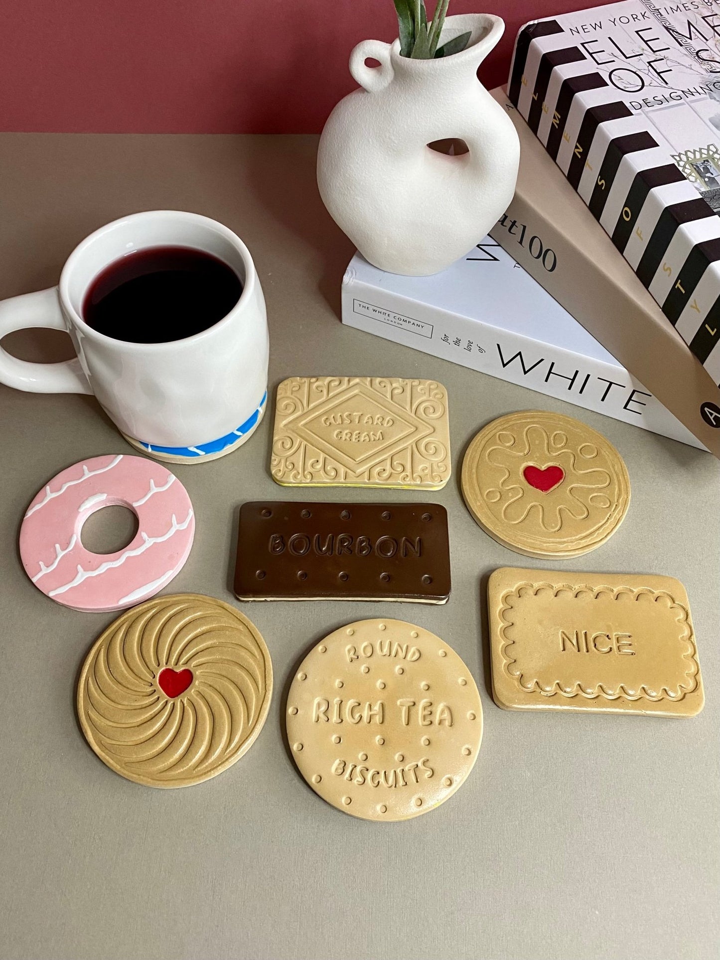 Handmade Biscuit Coasters: British Tea Lover Gift - Urban.Picks