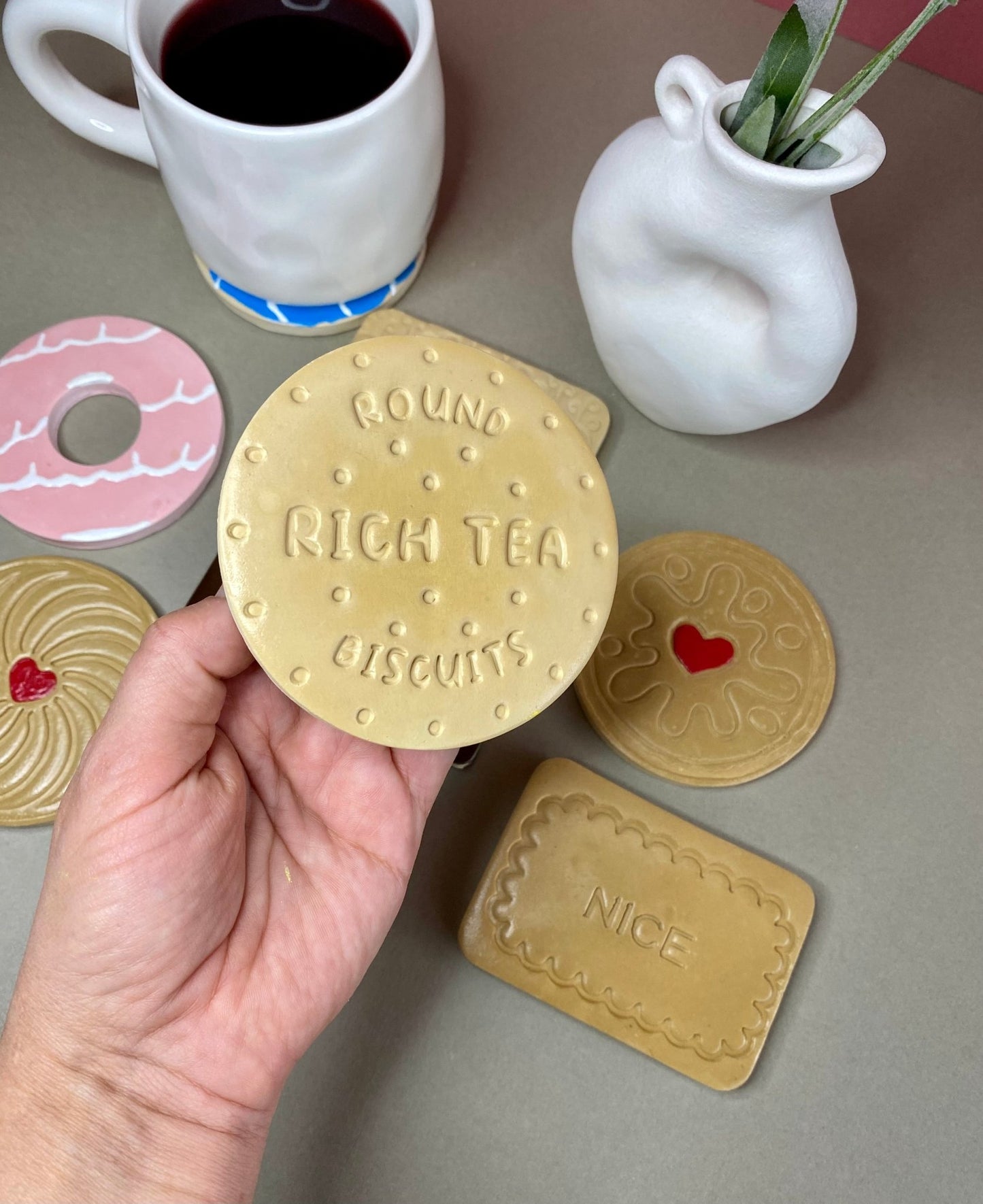 Handmade Biscuit Coasters: British Tea Lover Gift - Urban.Picks