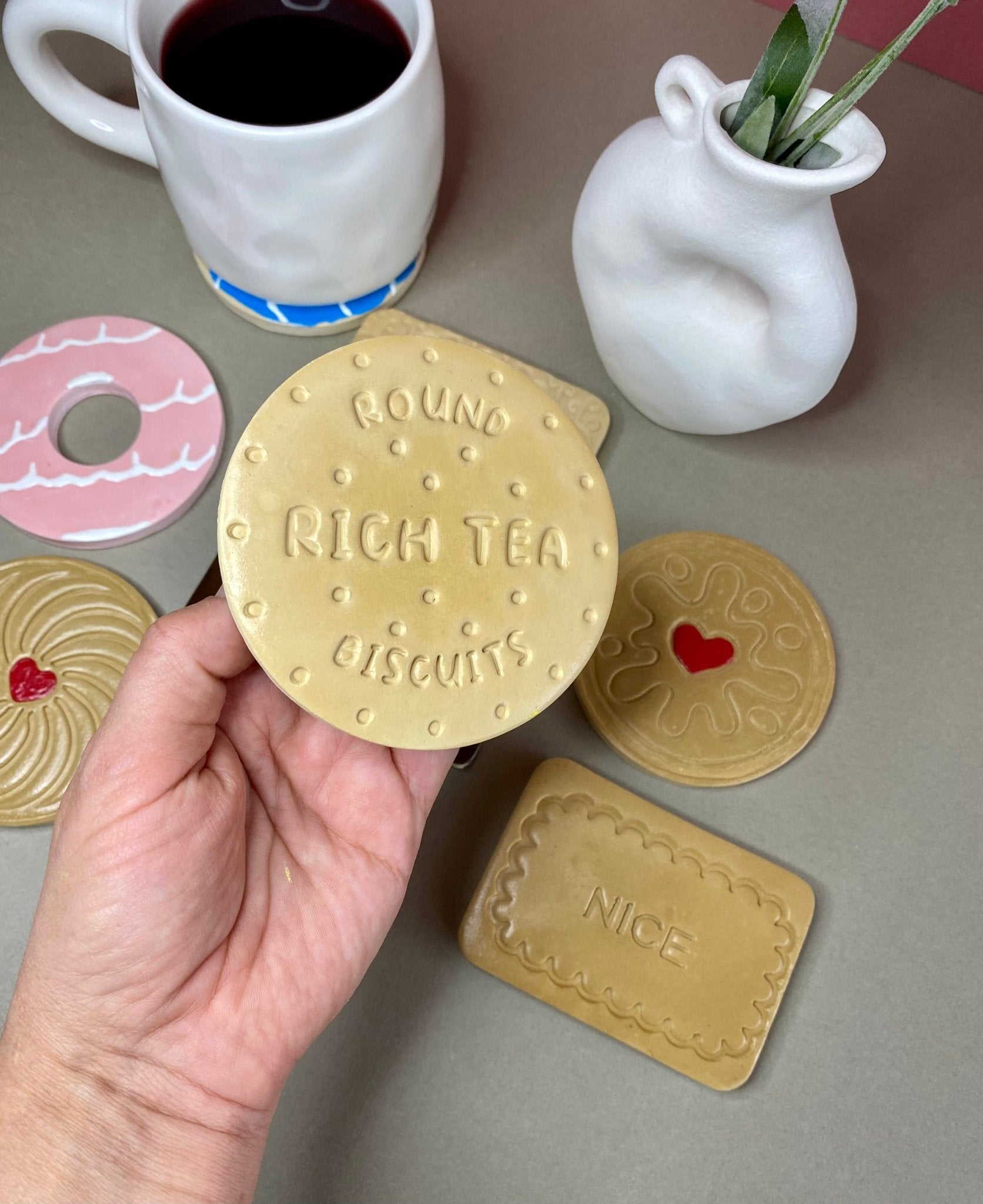 Handmade Biscuit Coasters: British Tea Lover Gift - Urban.Picks