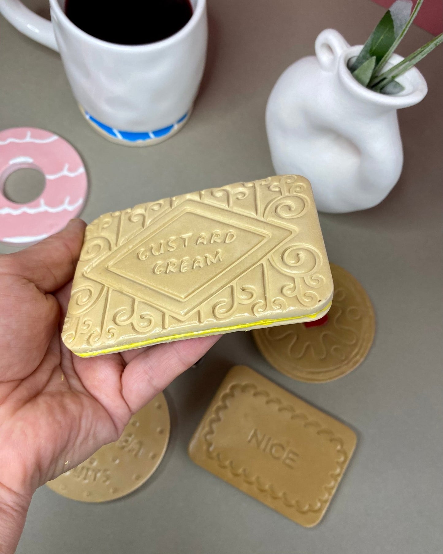 Handmade Biscuit Coasters: British Tea Lover Gift - Urban.Picks