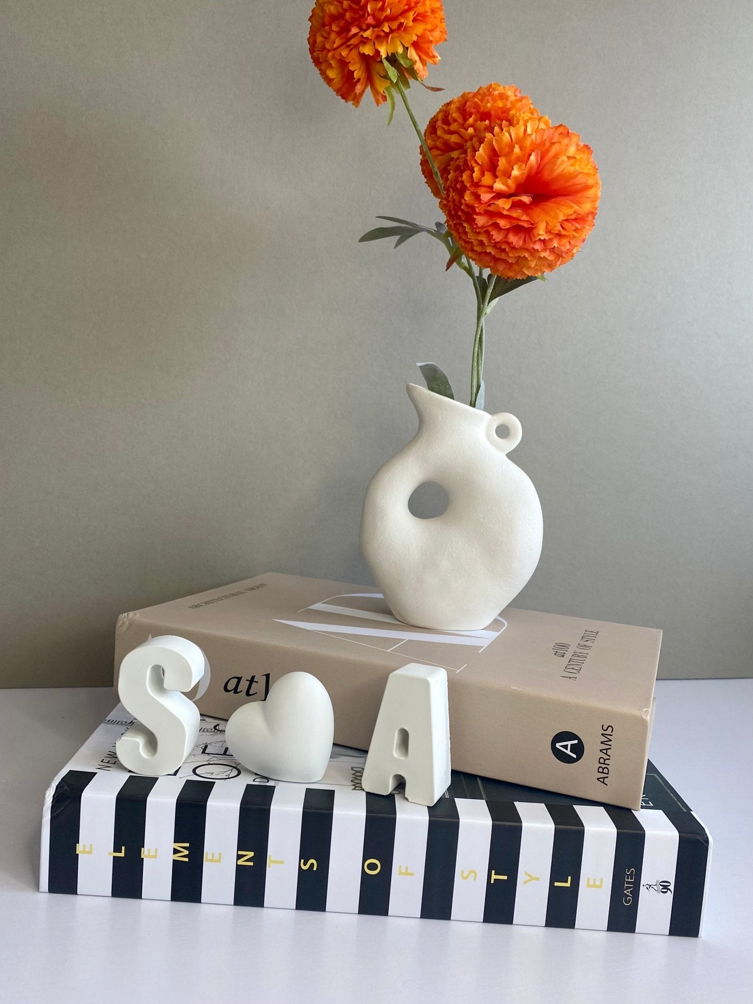 Personalized Copper Concrete Letters with Heart – 7th Anniversary Gift - Urban.Picks