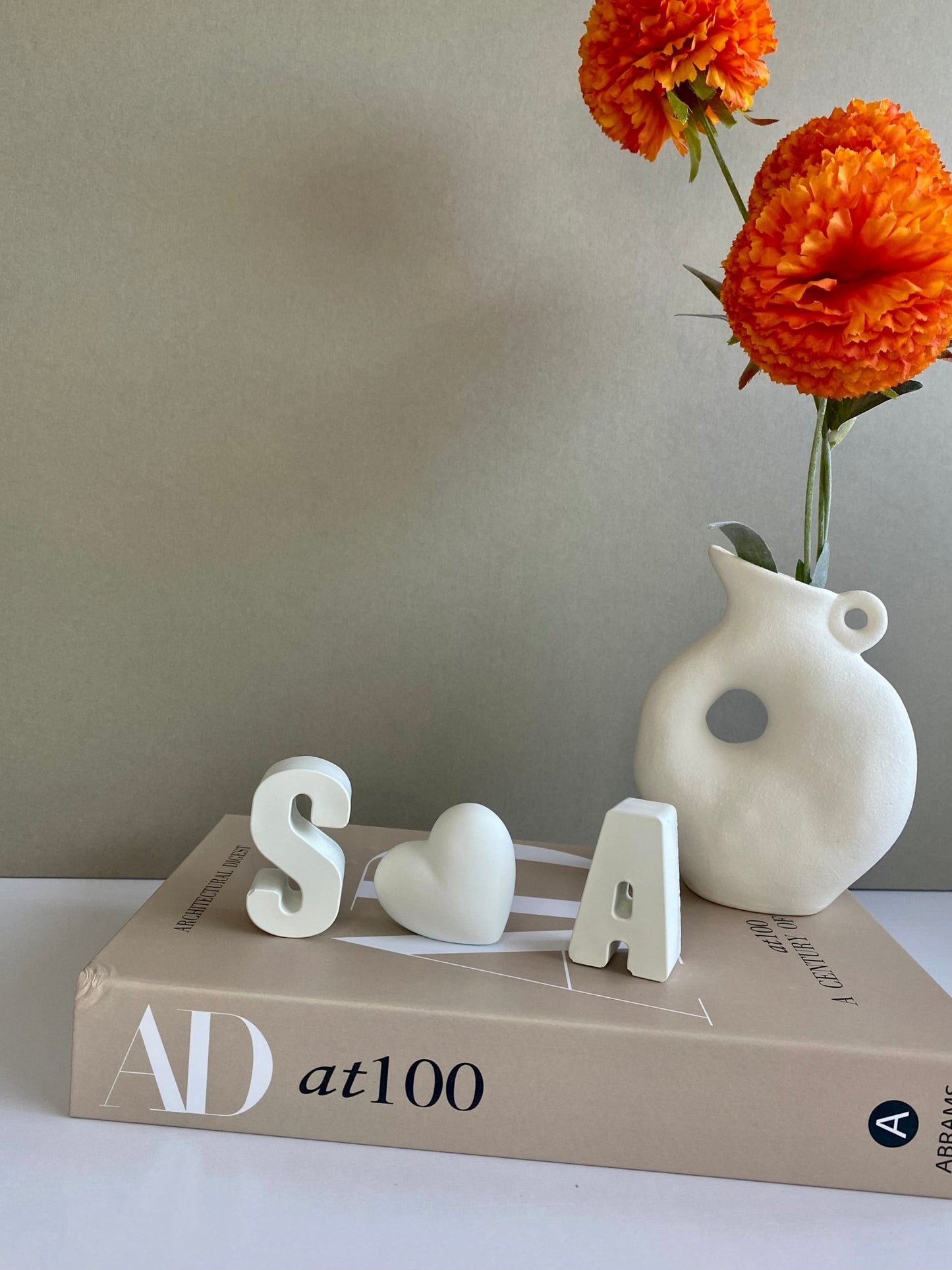 Personalized Copper Concrete Letters with Heart – 7th Anniversary Gift - Urban.Picks