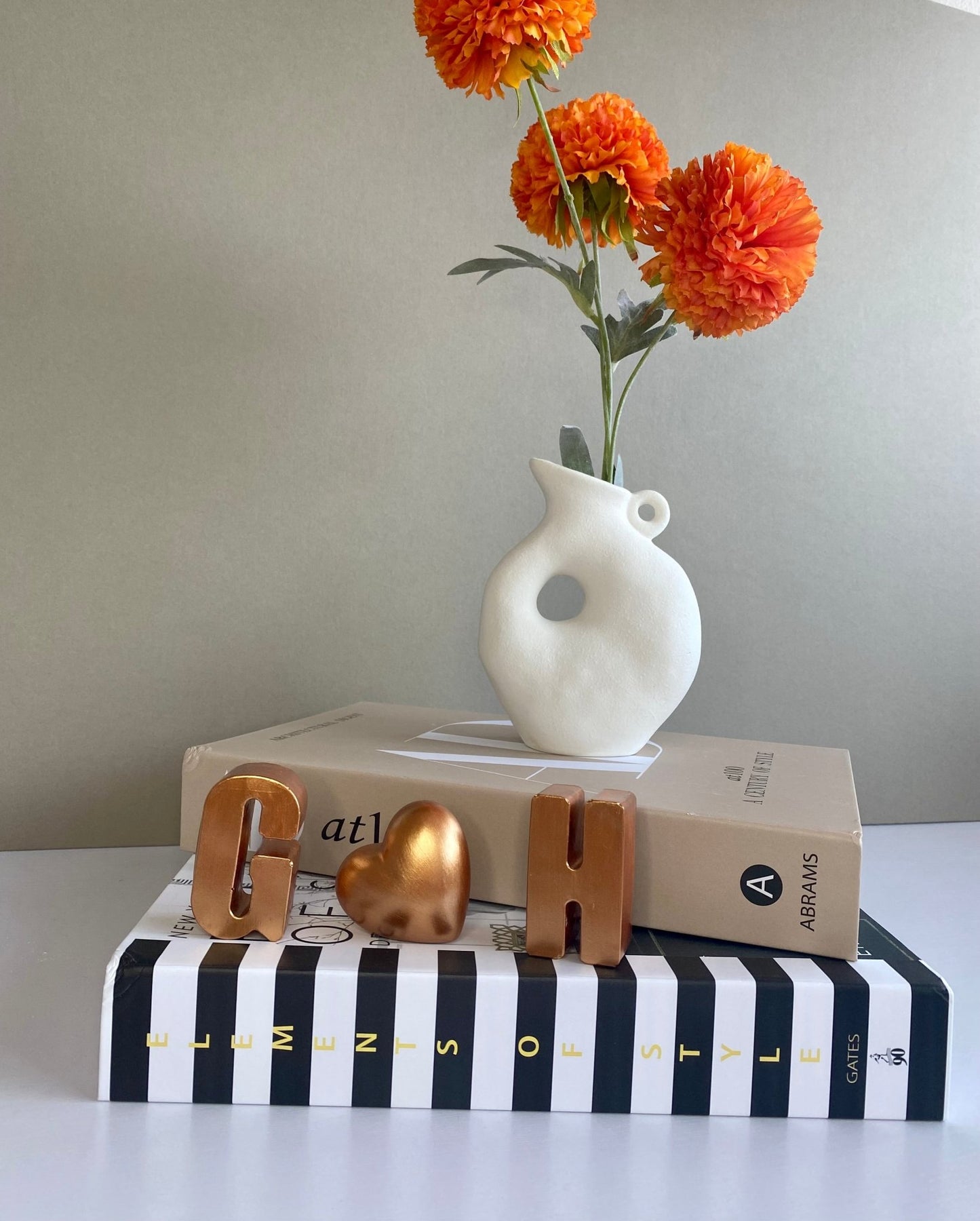 Personalized Copper Concrete Letters with Heart – 7th Anniversary Gift - Urban.Picks