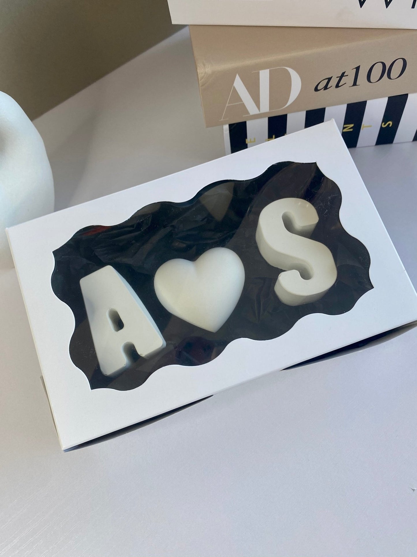 Personalized Copper Concrete Letters with Heart – 7th Anniversary Gift - Urban.Picks