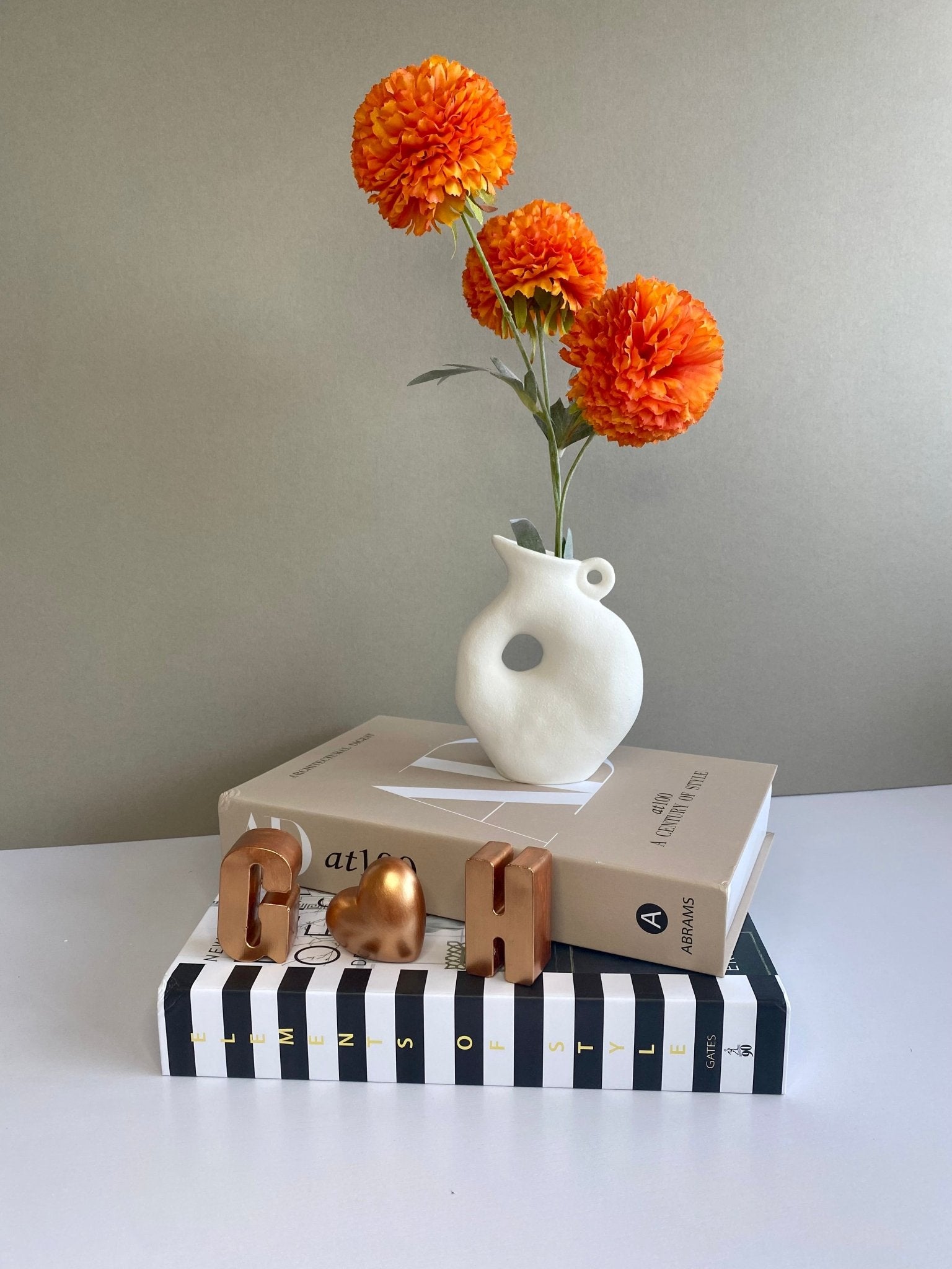 Personalized Copper Concrete Letters with Heart – 7th Anniversary Gift - Urban.Picks