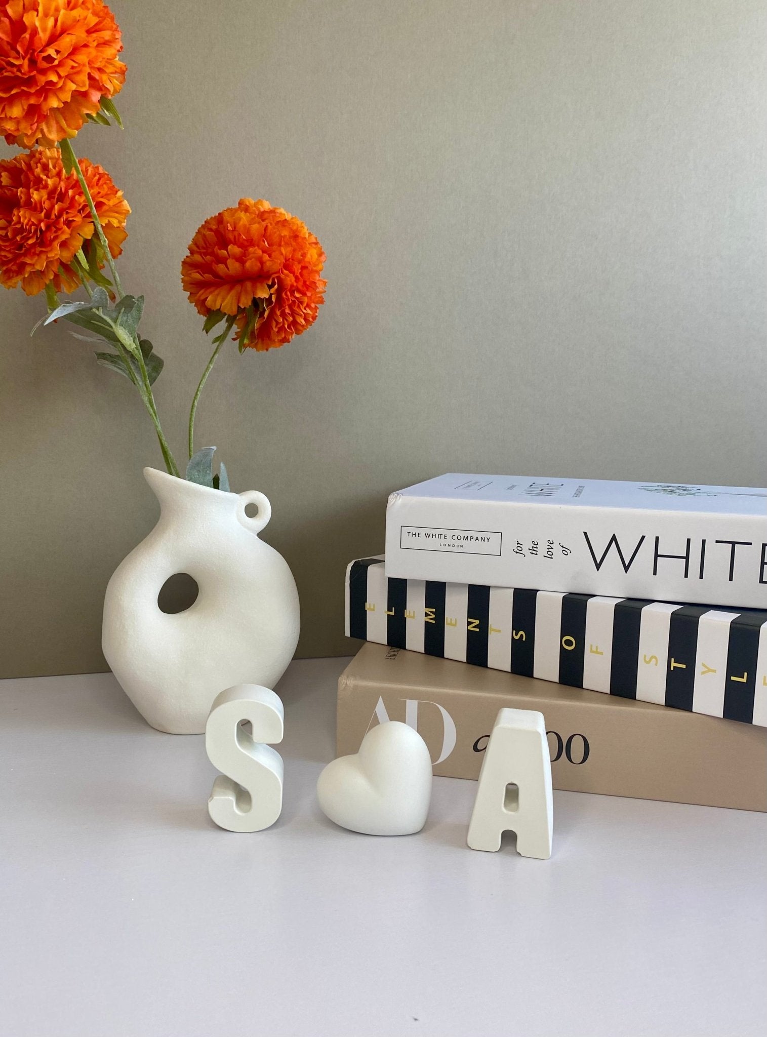 Personalized Copper Concrete Letters with Heart – 7th Anniversary Gift - Urban.Picks