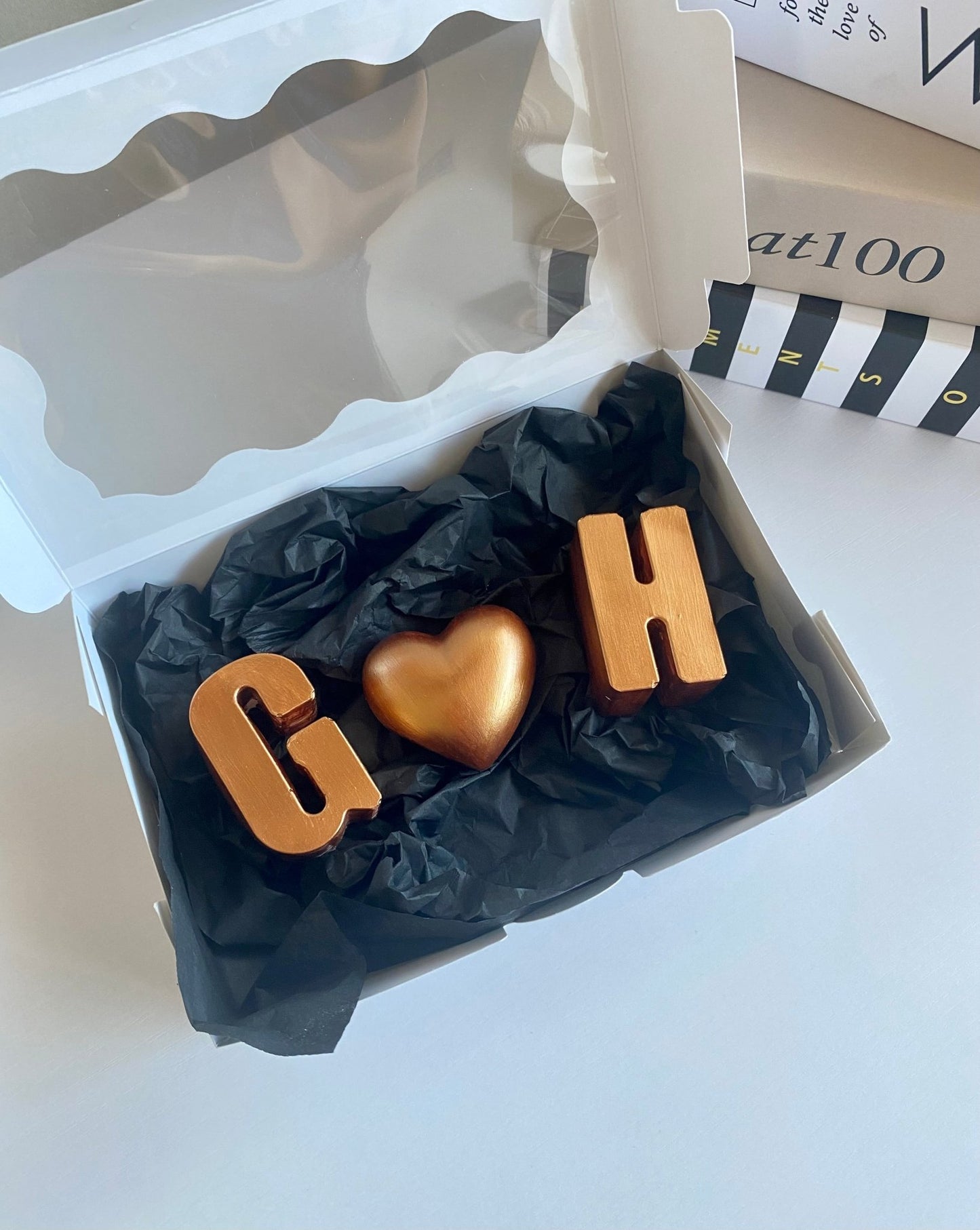 Personalized Copper Concrete Letters with Heart – 7th Anniversary Gift - Urban.Picks