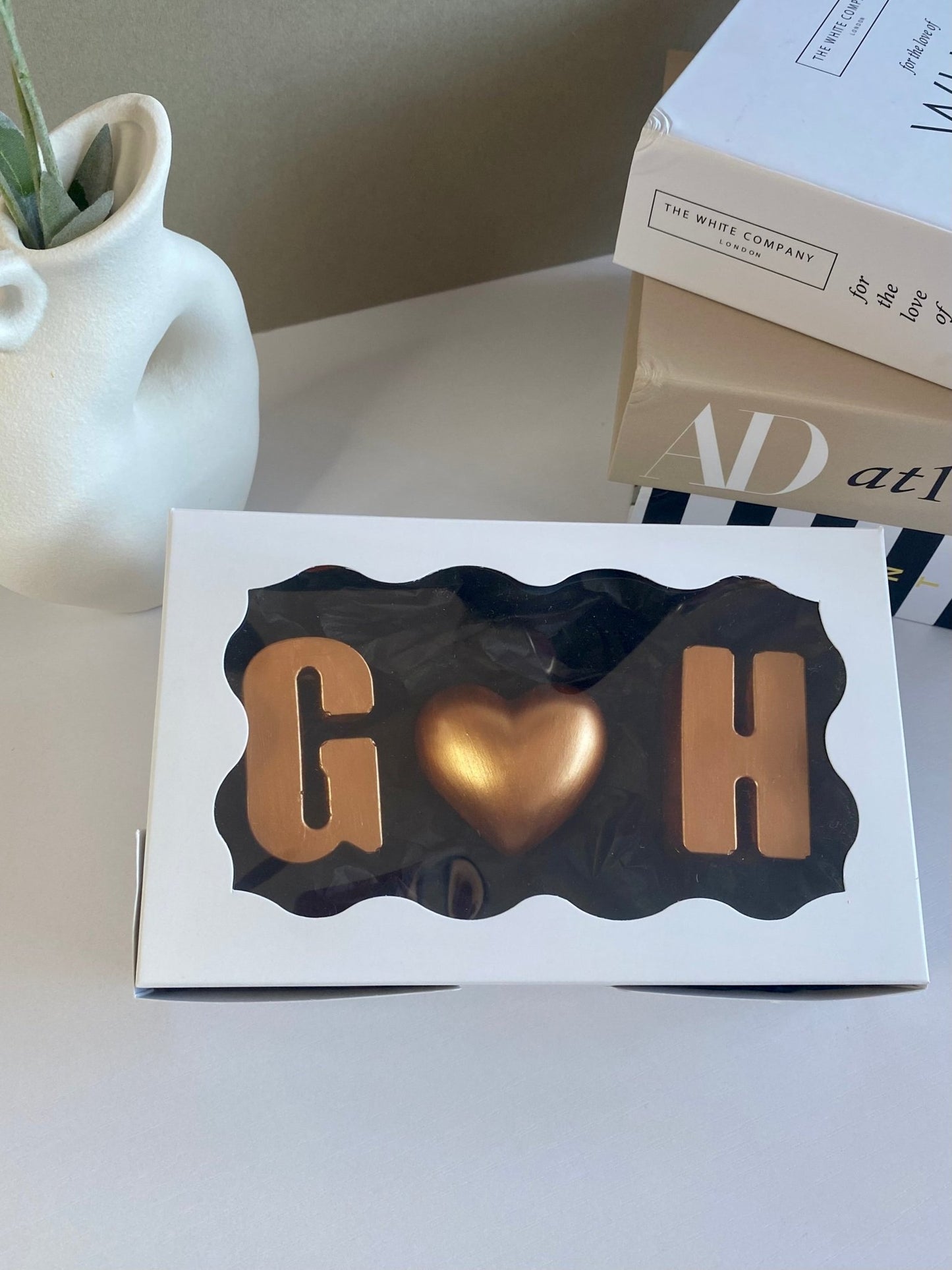 Personalized Copper Concrete Letters with Heart – 7th Anniversary Gift - Urban.Picks