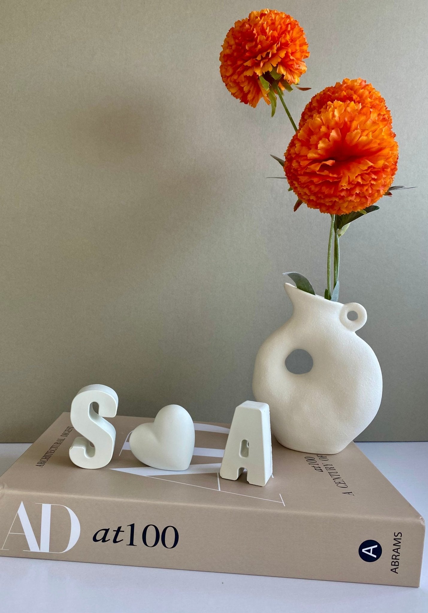 Personalized Copper Concrete Letters with Heart – 7th Anniversary Gift - Urban.Picks