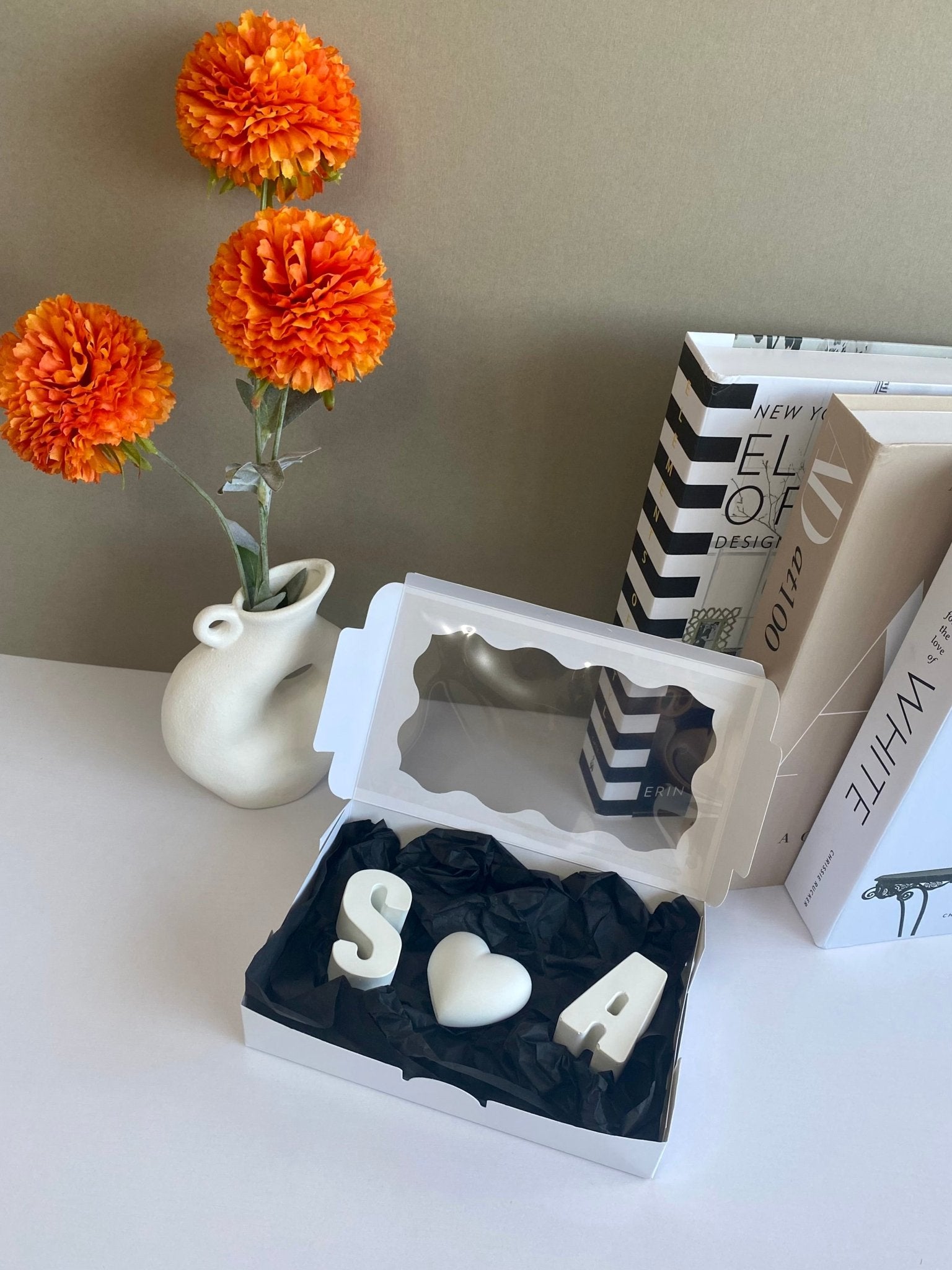 Personalized Copper Concrete Letters with Heart – 7th Anniversary Gift - Urban.Picks