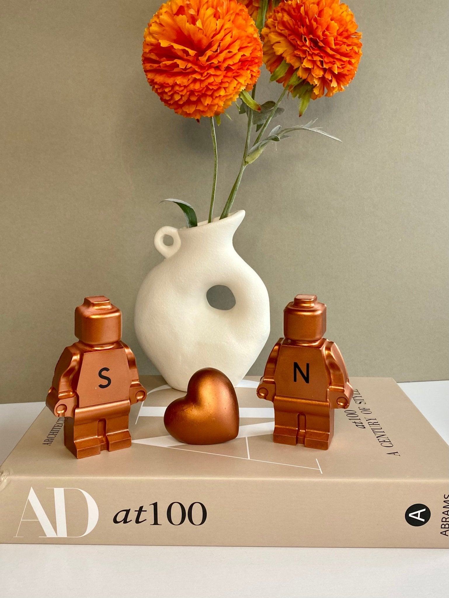 Personalized Copper Concrete Robot 7th Anniversary Gift - Family Keepsake - Urban.Picks