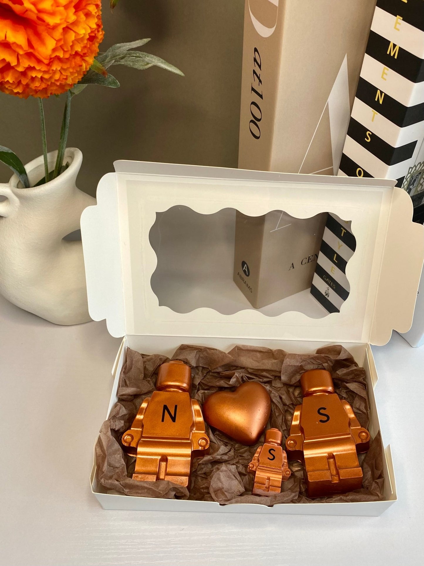 Personalized Copper Concrete Robot 7th Anniversary Gift - Family Keepsake - Urban.Picks