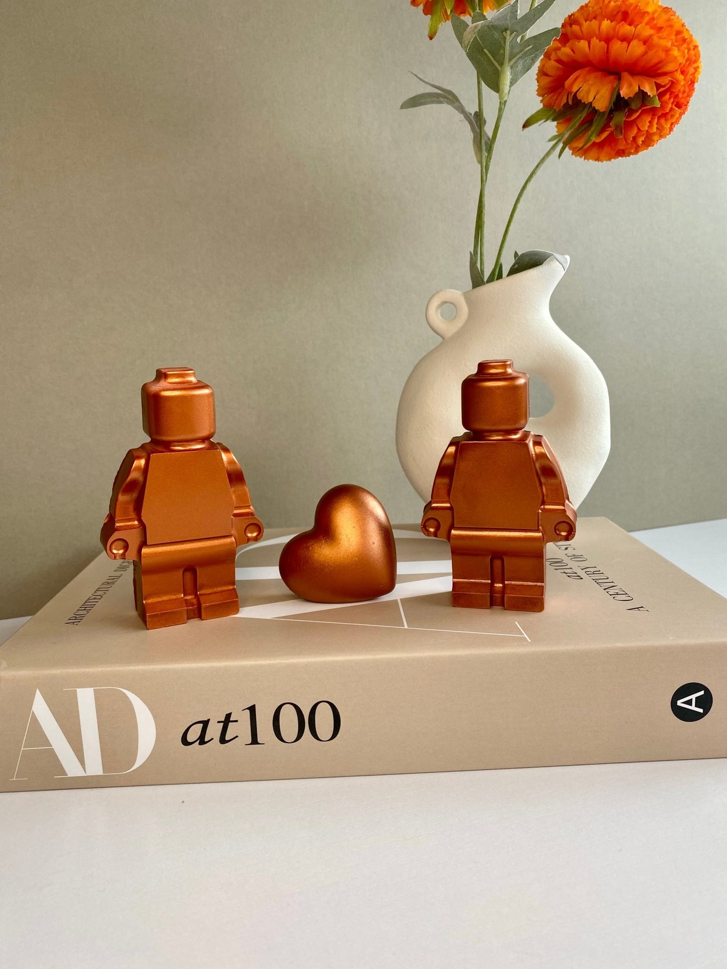 Personalized Copper Concrete Robot 7th Anniversary Gift - Family Keepsake - Urban.Picks