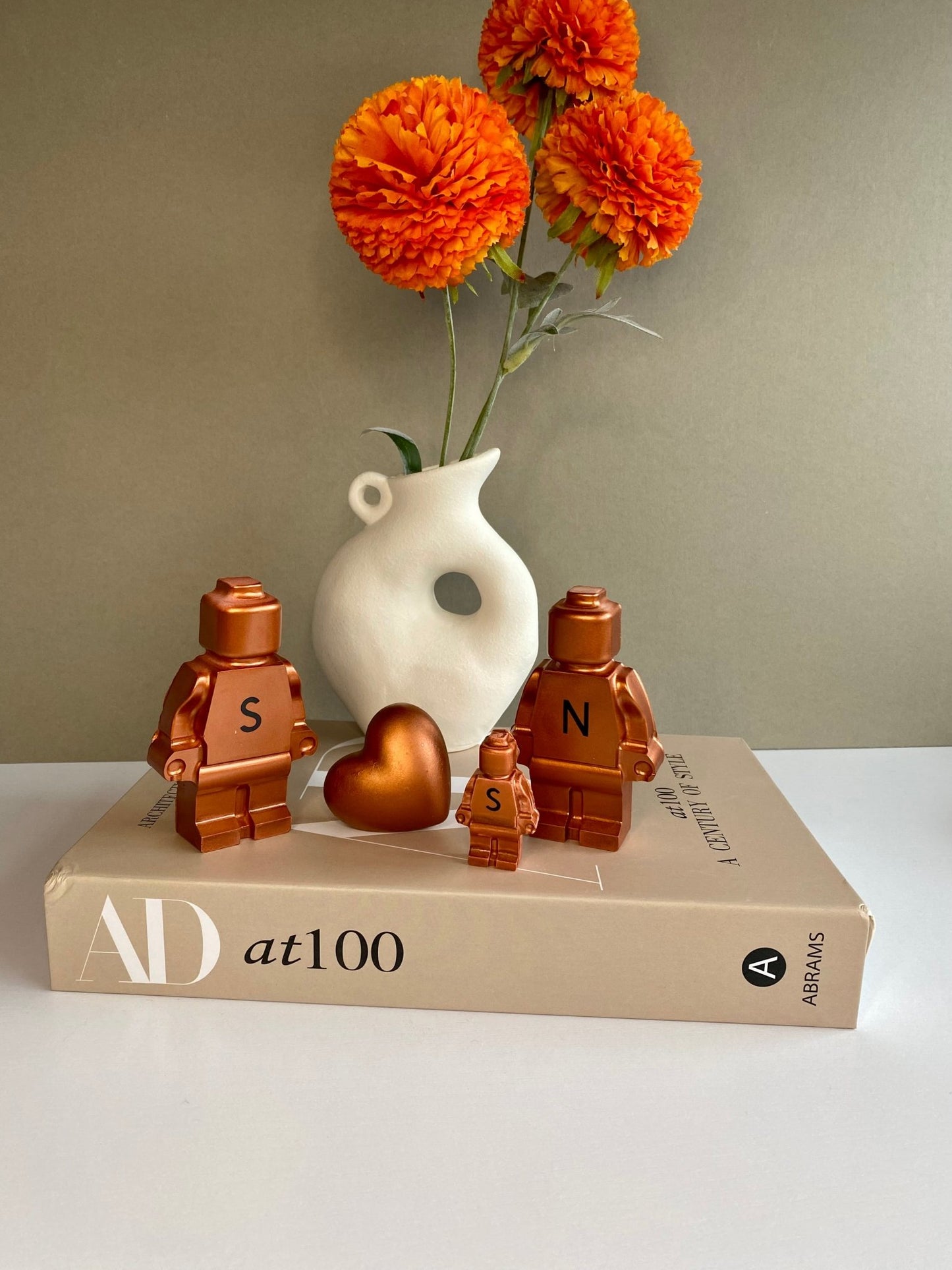 Personalized Copper Concrete Robot 7th Anniversary Gift - Family Keepsake - Urban.Picks