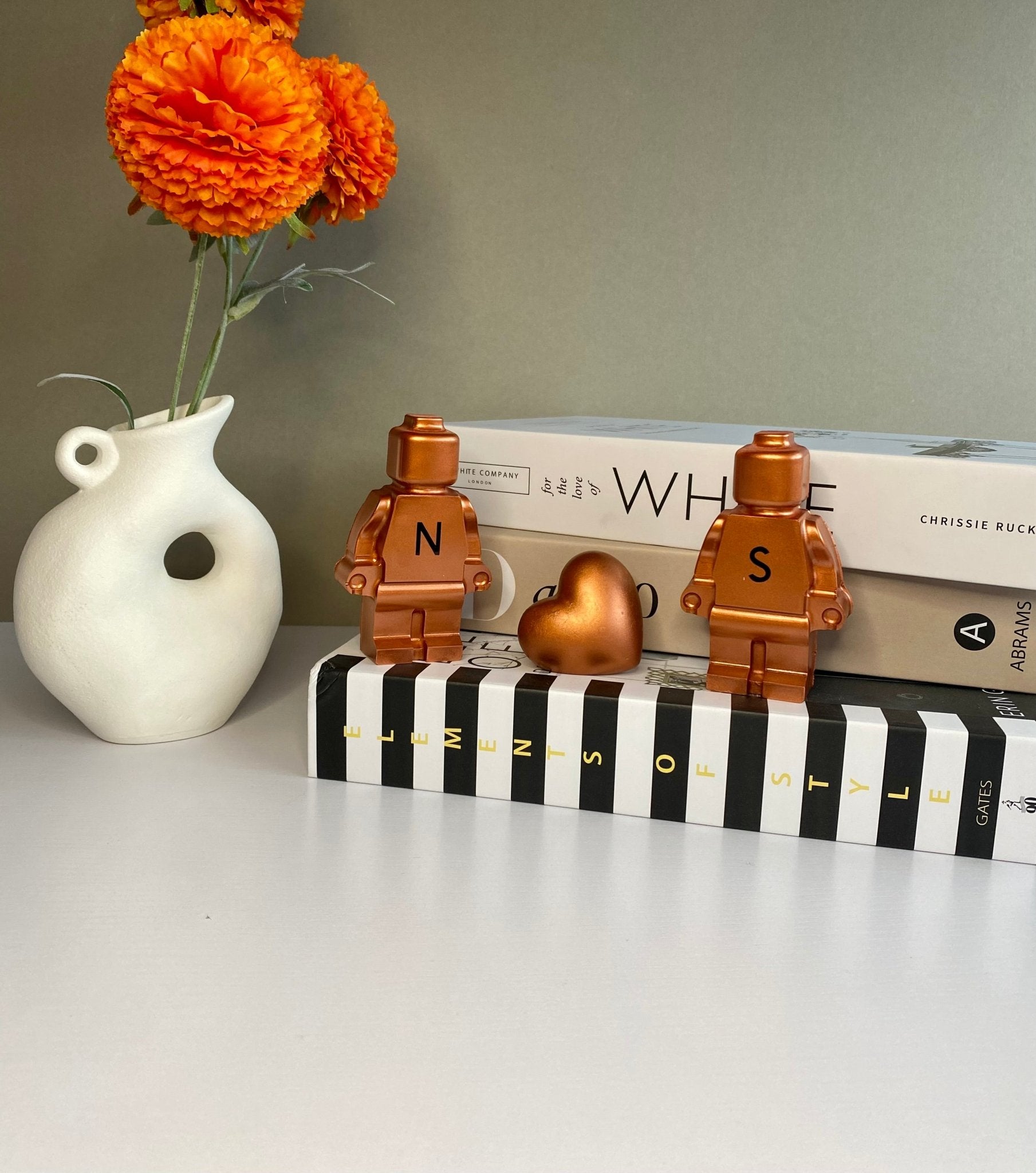 Personalized Copper Concrete Robot 7th Anniversary Gift - Family Keepsake - Urban.Picks