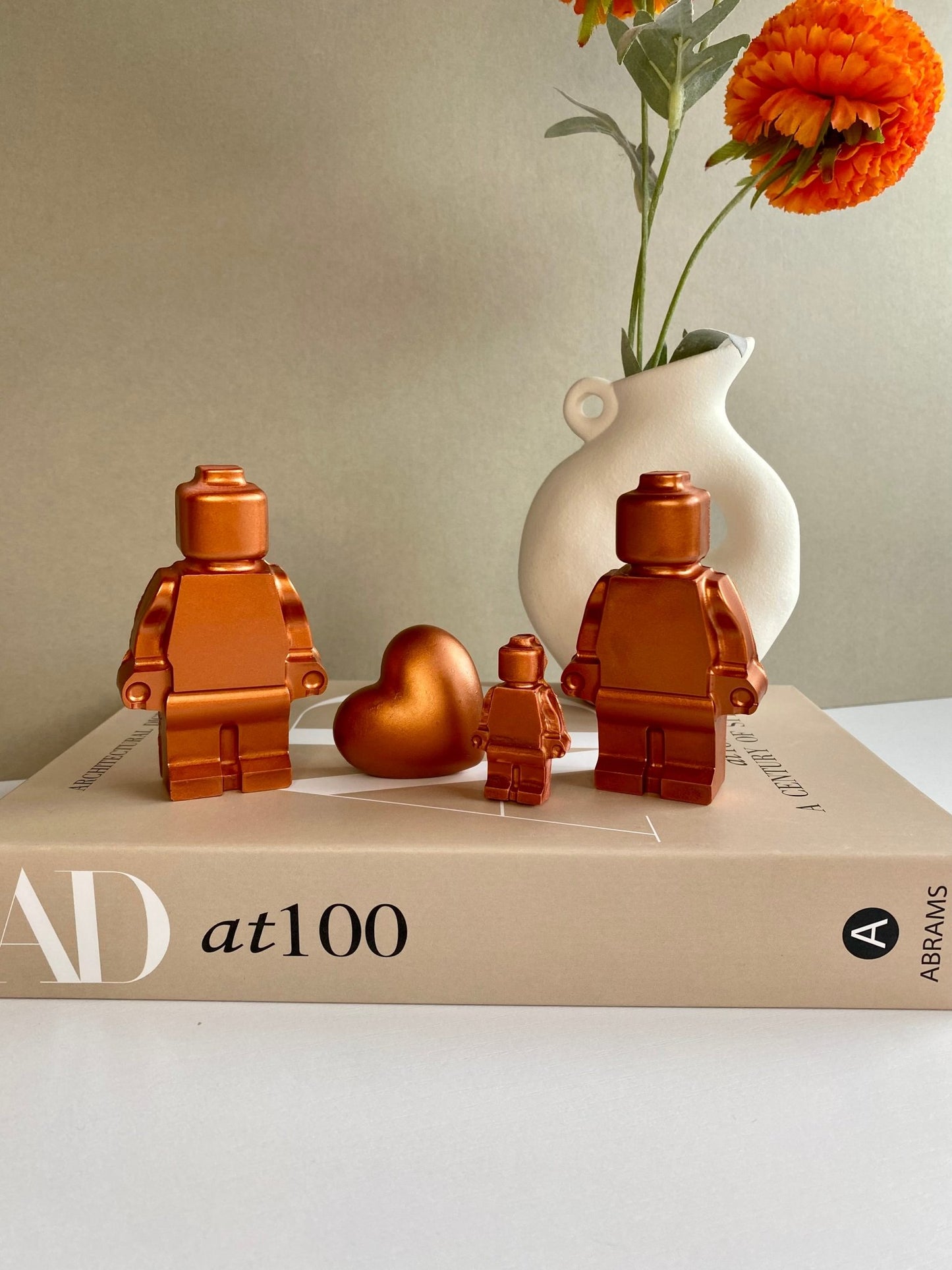 Personalized Copper Concrete Robot 7th Anniversary Gift - Family Keepsake - Urban.Picks