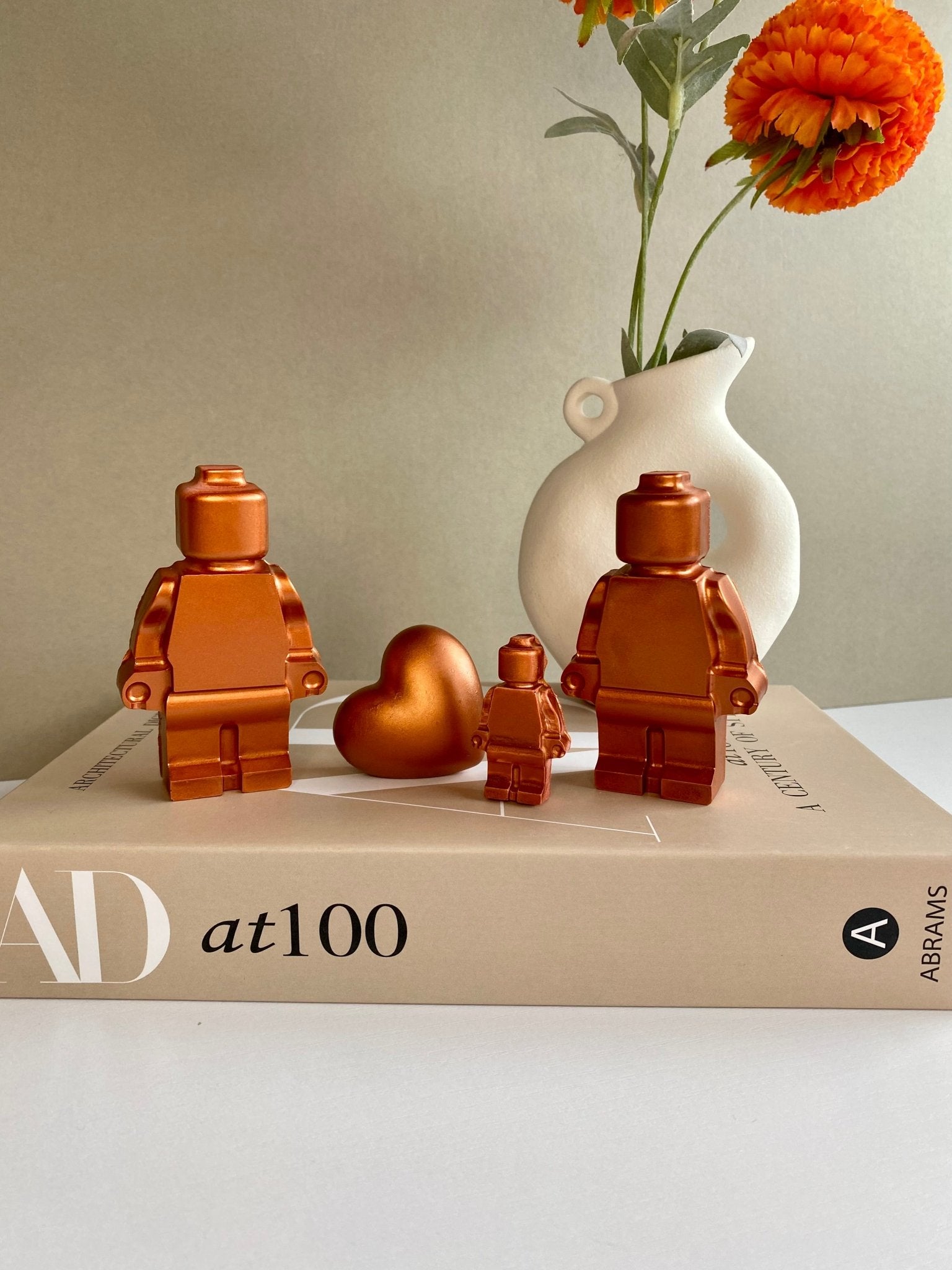 Personalized Copper Concrete Robot 7th Anniversary Gift - Family Keepsake - Urban.Picks