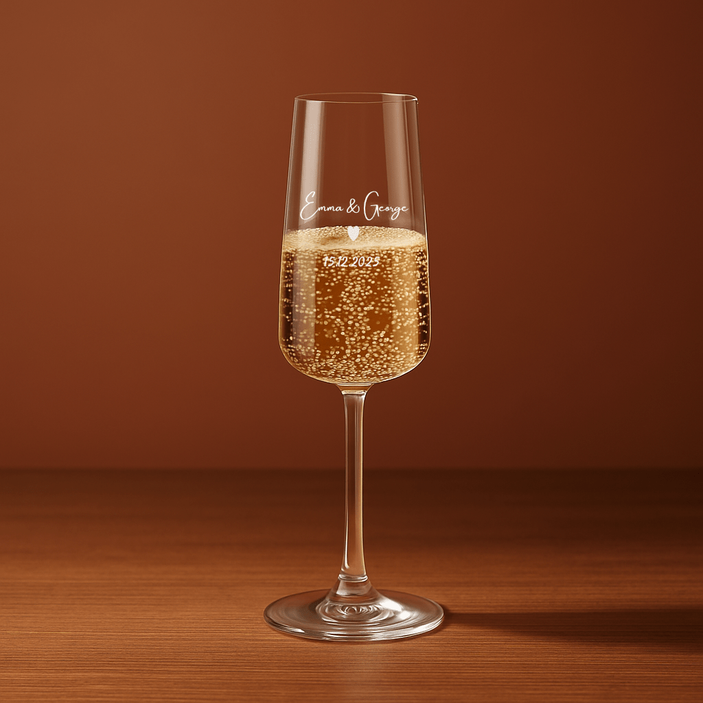Personalized Engraved Champagne Flute – Custom Wedding Keepsake - Urban.Picks