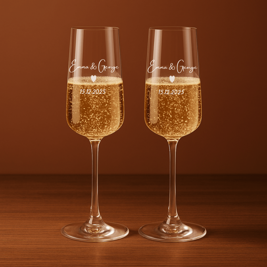 Personalized Engraved Champagne Flute – Custom Wedding Keepsake - Urban.Picks