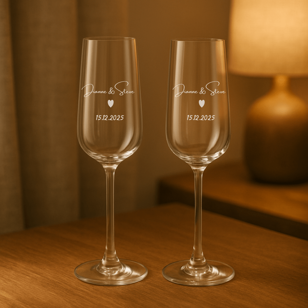 Personalized Engraved Champagne Flute – Custom Wedding Keepsake - Urban.Picks