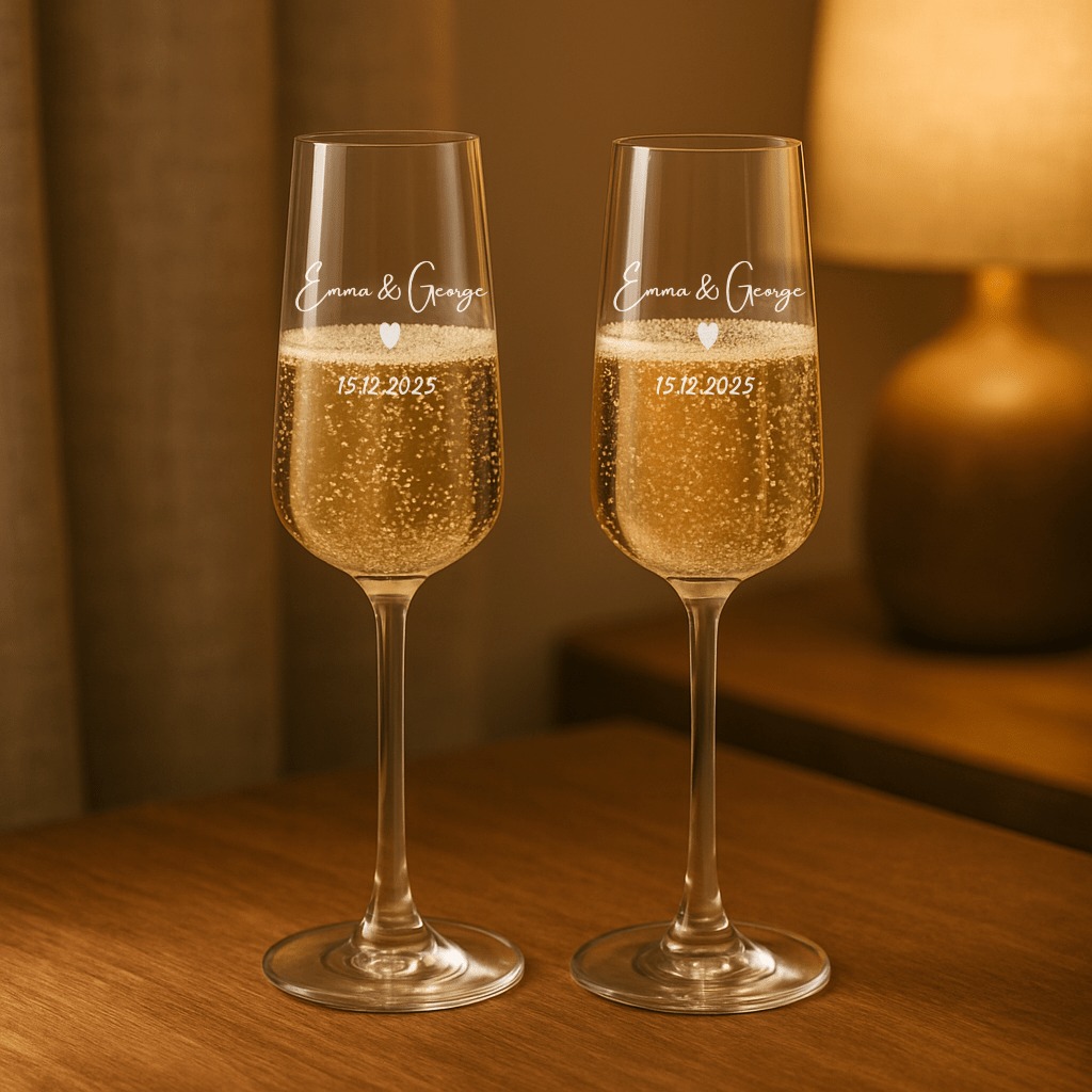 Personalized Engraved Champagne Flute – Custom Wedding Keepsake - Urban.Picks